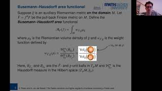 Sven Pistre -  The Radon transform and higher regularity of surfaces minimising a Finsler area