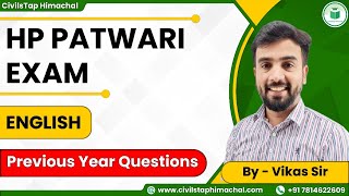 HP Patwari Exam | English | Previous Year Questions | CivilsTap Himachal