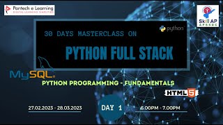 DAY 1- Python Programming - Fundamentals | Pantech eLearning