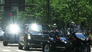 皇宮警察サイドカー付き警護‼️令和 初の国賓 🚓🚗トランプ大統領車列🚗🚓