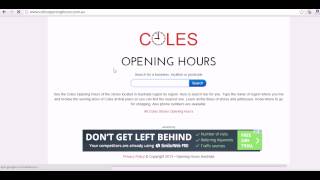 Coles Opening Hours