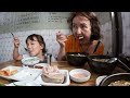 eng sub greek family reaction for the first time eating pork rice soup