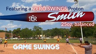 GAME SWINGS with a ZERO SWING 2023 Proton Smith 25oz balanced, for ASA