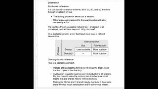 Lecture 20b. Bus-based vs. directory-based coherence
