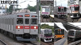 4K 田園都市線高速通過 東急・東武・メトロ3社7車種/3 railway trains high-speed pass in Den-en-toshi Line/2016.06.04