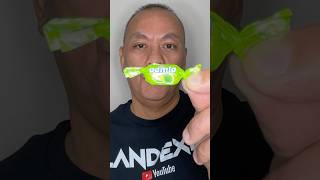 👂ASMR TAYAS DAMLA SOFT CANDY WITH FRUIT FILLING FROM TURKEY - GREEN APPLE FLAVOR👂#shorts