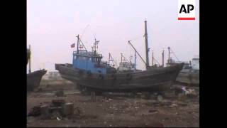 Scenes at port of Donggang on China-NKorea border