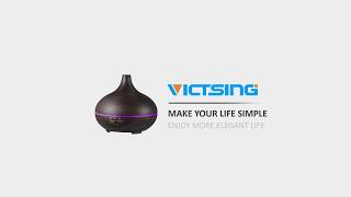 VicTsing 150mL Dark Wood Grain Essential Oil Diffuser, Ultrasonic Fragrance Vaporizer Humidifier