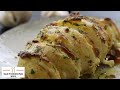 Garlic Cheese Hasselback Potatoes  recipe with garlic butter | Easy cooking Hub