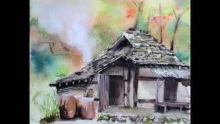 산골에도 가을이_watercolor