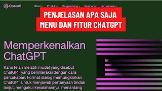 PENJELASAN APA SAJA MENU DAN FITUR CHATGPT