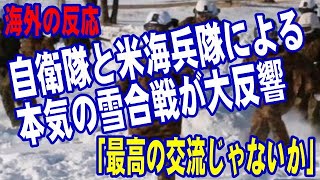 【海外の反応】  自衛隊と米海兵隊による本気の雪合戦が大反響「最高の交流じゃないか！」