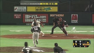 【プロ野球パ】田村、バントに素早く反応！好プレーでゲッツー完成  2015/10/16 H-M