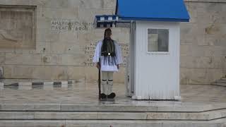 Evzones Greek Presidential Guard ( Τomb of Unknown Soldier ) Monument in Athens (25-12-2024)