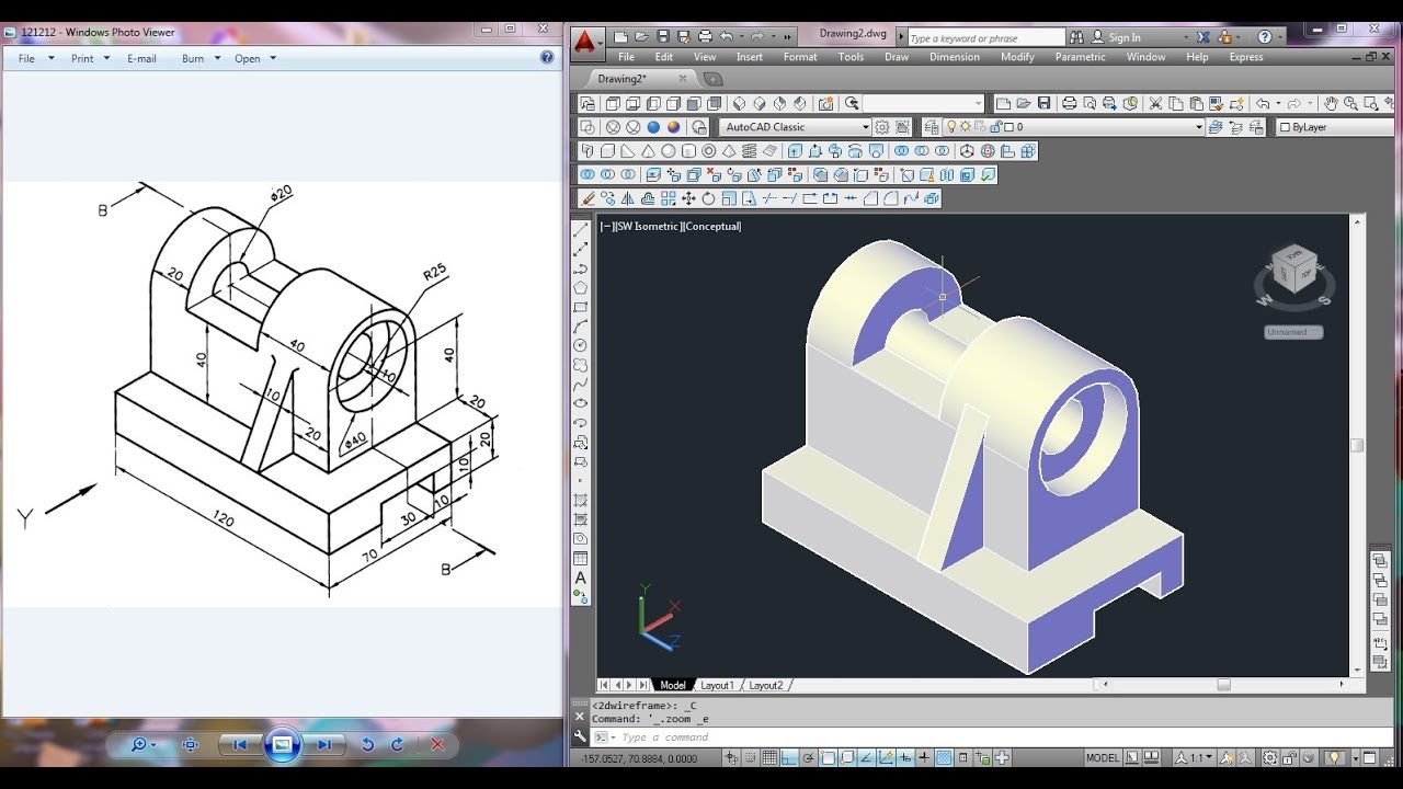 Autocad 3D Tutorial For Beginners; Exercise 2 - YouTube