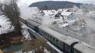 BEM Sonderzug mit S3/6 und NeSa 218 105 als edle Begleitung durchqueren Immenstadt 25.02.23