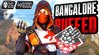 BANGALORE BUFFED IS AMAZING - 26 KILLS AND 6000 DAMAGE (Apex Legends Gameplay)