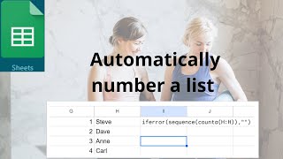 Amazing feature to automatically number a list in Google Sheets