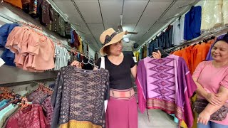 ตลาดผ้านาข่า หาซื้อผ้าไทย ได้เสื้อสวยถูกใจ ที่อุดรธานี Thailand | แม่ชื่น - Judy Orawan