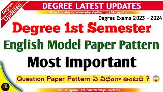 Degree Semester 1 - English Model Pattern Degree Exams English Most Important Degree 2023 - 2024