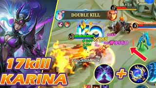 Triple kill !! Karina +  shadow twinblades +  Genius Wand [ karina gameplay - MLBB ] #mlbb #karinaml
