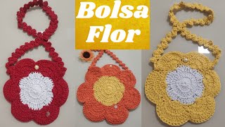 🛍️Bolsa de crochê flor, crochet flower bag 🌼