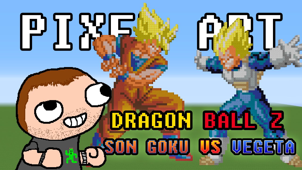 Minecraft - Pixel Art - Dragon Ball Z - Son Goku VS Vegeta - YouTube