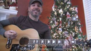 Silent Night - How to play on acoustic guitar Christmas song beginner lesson