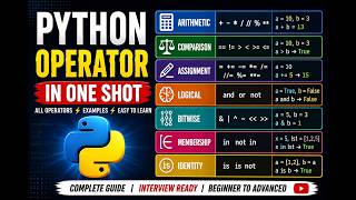 Python Operators Full Tutorial in One Shot 🔥| Learn Basic Online