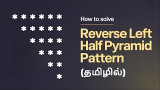How to Solve Reverse Left Half Pyramid Pattern in Java | pattern program in java tamil | #pattern