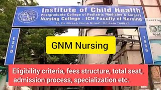 ICH Faculty Of Nursing Gnm Nursing course details।। Best nursing college in kolkata ।।