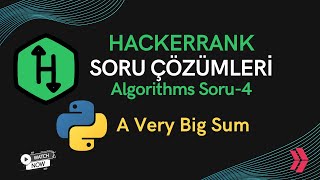 Hackerrank Algorithms Problem Solving | Simple Array Sum | Python Soru Çözümü