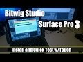 Bitwig Studio on a Surface Pro 3 - Install and Quick Test w/Touch