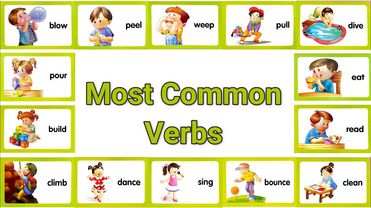 Kids Vocabulary - Most Common Verbs - Action Words - Learn English For ...