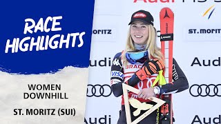 Shiffrin edges Goggia to claim rare DH win at St. Moritz | Audi FIS Alpine World Cup 23-24