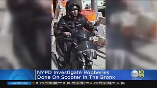 NYPD investigating robberies done on scooter in the Bronx