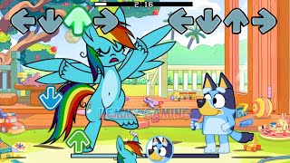 FNF My Little Pony vs Bluey, Bingo & Mackenzie Sings Bluey Smile | Can Can Song FNF Mods