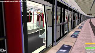 OpenBVE HD: MTR M Stock Train on Island Line @ Central Station w/ Animated Platform Screen Doors