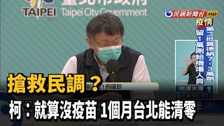 搶救民調? 柯:就算沒疫苗 1個月台北能清零－民視新聞