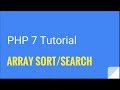 PHP 7: Array search/sort functions | Tutorial Nr. 14