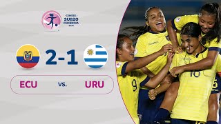 ECUADOR vs. URUGUAY [2-1] | RESUMEN | CONMEBOL SUB20 FEM | FASE DE GRUPOS