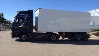 Démonstration Attelage Camion Bi Train (B Double / Interlink / Trailer ) - Transports Jimenez FVA