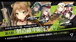 【ドルフロ】製造確率UP　SMG100連　G36C狙い【ドールズフロントライン】