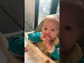 cute baby eating cauliflower for the first time #shorts