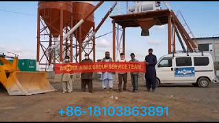 AIMIX AJ50 Concrete batching plant in Pakistan cutomer's workingsite