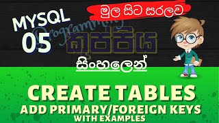 Create/Drop Tables | MySQL Sinhala Tutorial | Part 05