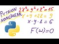 Solve Nonlinear Equations in Python by Using Fsolve() - Without Jacobian Matrix