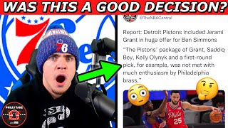 Philadelphia Sixers Decline A Huge Ben Simmons Trade From The Pistons Involving Jerami Grant