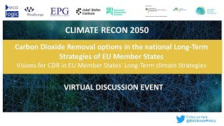 Webinar - Carbon Dioxide Removal options in the national Long-Term Strategies of EU Member States