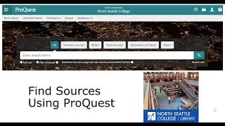 Finding Sources Using ProQuest Database
